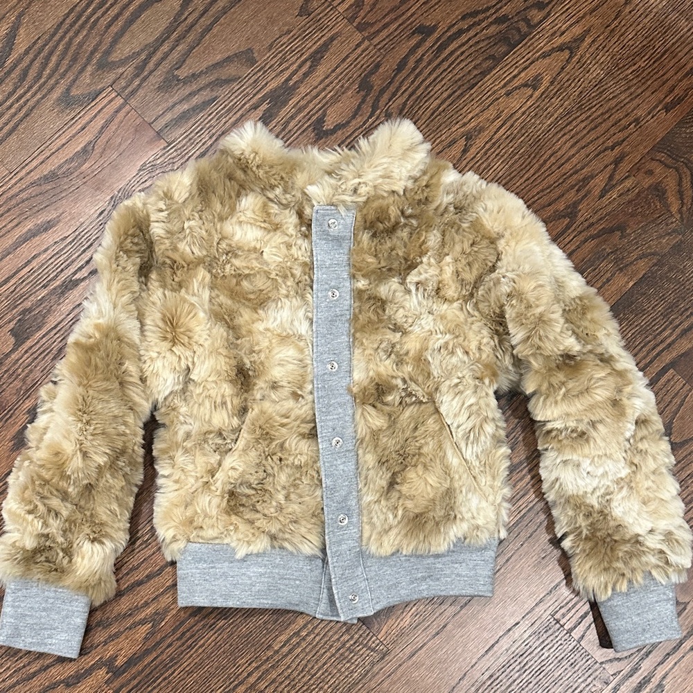 NSF Faux Fur Jacket - Tan and Gray
